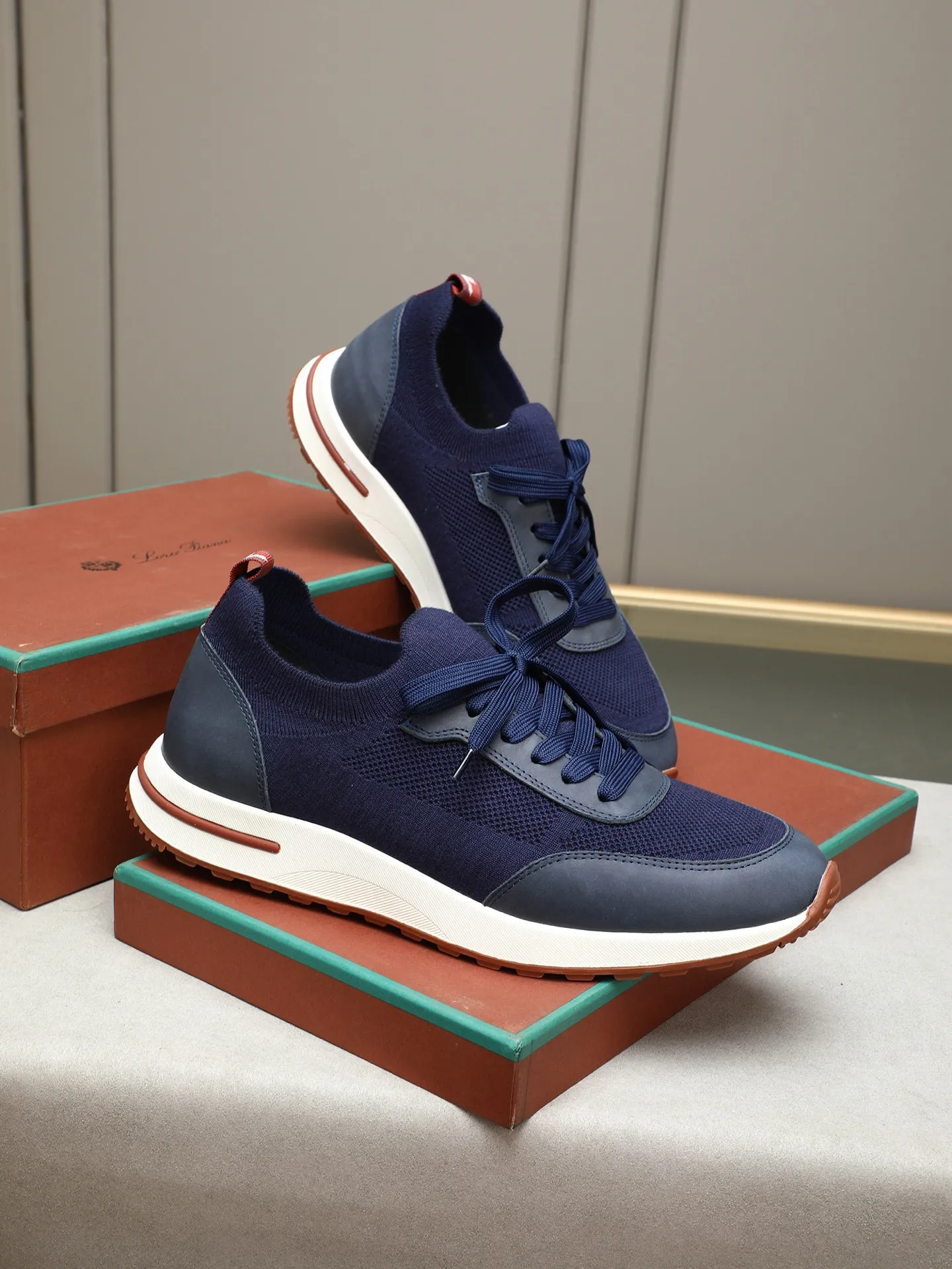 Men's shoes 💰420 LP new product on sale Loro Piana knitted sneakers | Made of Wish wool blended fabric | The upper is made of unique knitted fabrics